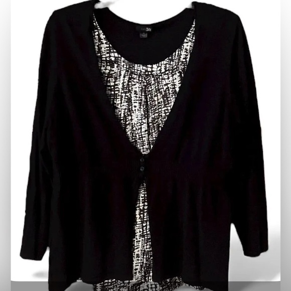 East 5th Sweaters - East 5th Black and White Cami Cardigan Combo 3XL